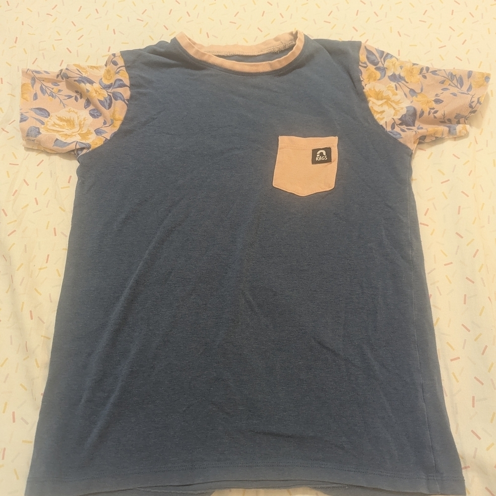 Rags to Raches Navy and Floral Kids Tee